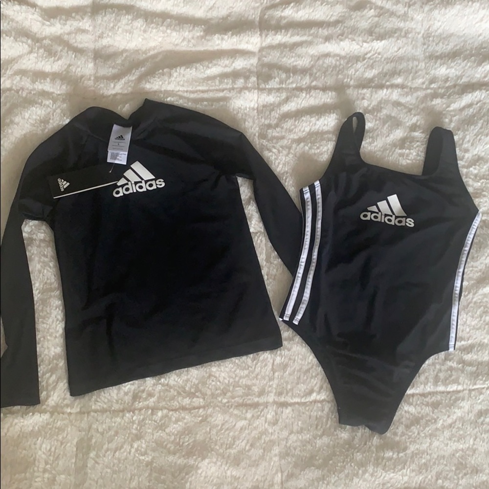 One piece bathing suit with rash guard shirt